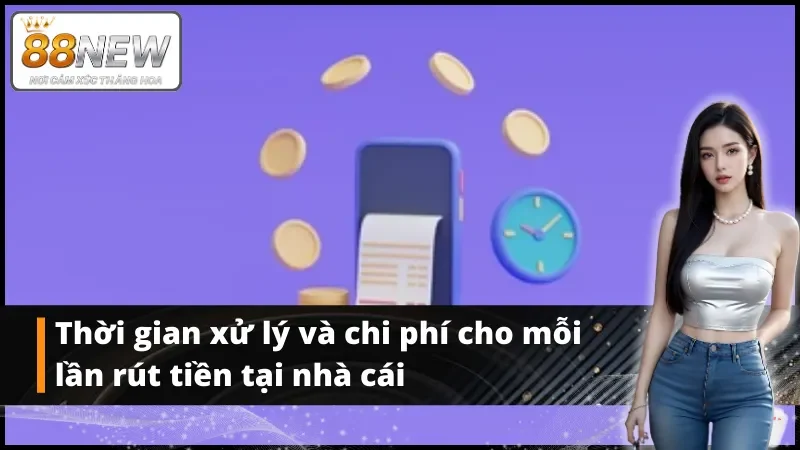 Thời gian xử lý và chi phí cho mỗi lần rút tiền tại nhà cái 