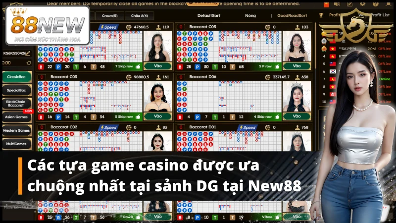 Các siêu phẩm có tại sảnh game DG