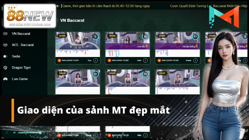 Ấn tượng mạnh bởi giao diện của sảnh game MT