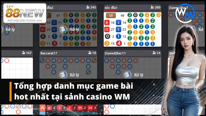 Danh mục game bài tại sảnh game WM